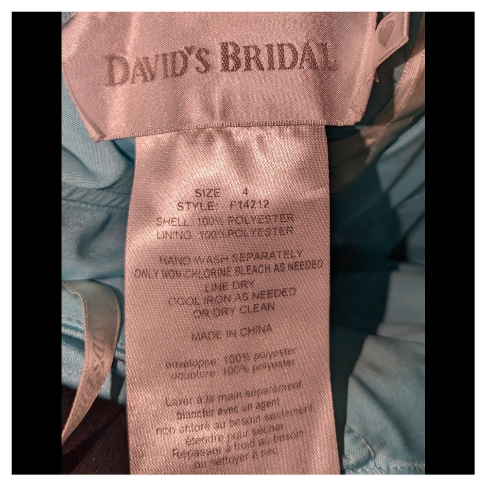 David's Bridal Beautiful blue formal minidress size 4 - Picture 3 of 3